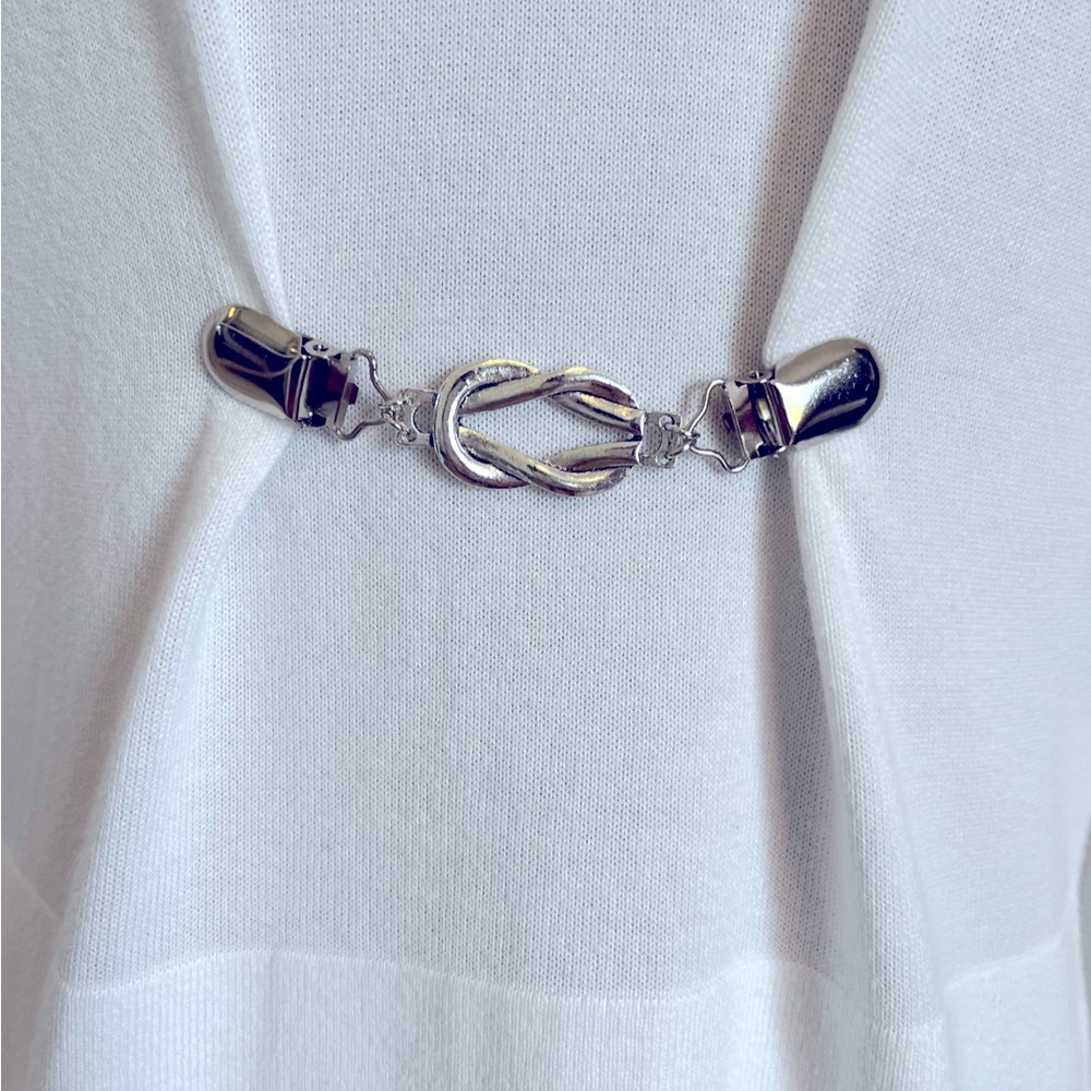 Dress Clips Silver Knot Waist Clip Cardigan Clip Floral Sweater Clip Cinch Clip
